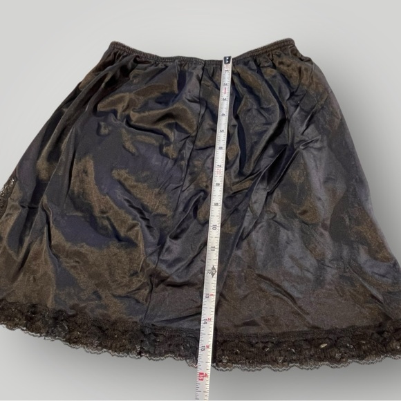 Vintage Black 100% Antron Nylon Mini Skirt Slip - Picture 10 of 14